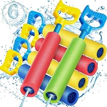 SULOLI 6 Pistole Ad Acqua In Schiuma Da 15 Cm | Giocattoli Estivi Per Bambini | Senza BPA 3 Colori