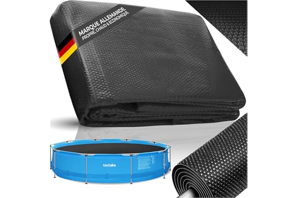 tectake® Bache Piscine Ronde Ø549 cm, Bache a Bulle Piscine résistante, Adaptable à la Taille souhaitée, Bâche de Protection et Chauffage Solaire Piscines, Spa, Bassin, Faible évaporation de l'eau