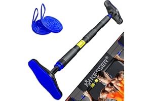 ‎KESSER KESSER® Klimmzugstange Türrahmen verstellbar, Pull Up Bar Heimturnhalle, Reckstange ohne Schrauben/Bohren, 68-106 cm Ausziehbar, Tragfähigkeit bis zu 300Kg & rutschfeste Griffe, inkl. Resistenzbänder