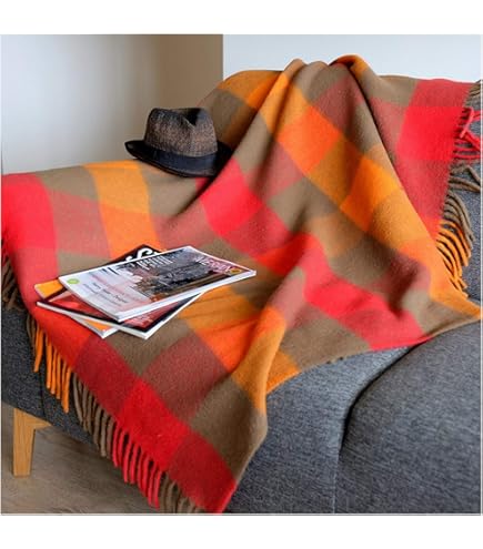 Lorenzo Cana Wollen deken, jacquard, geweven 100% wol van merinolam, meerkleurig, wollige deken, woondeken, bankdeken, woondeken, 9621077