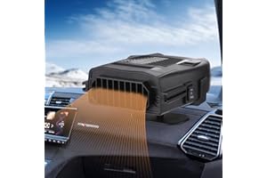 Coikes Calentador de Coche 12v 150W Calentador Portátil para Coche, Calentamiento rápido, Descongelador Parabrisas, 2 en 1 Ventilador de Frío/Calo Calefactor con Ventilador