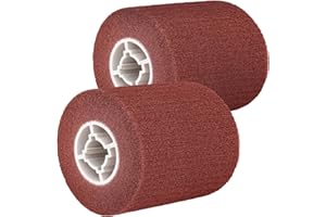 GROWNEER 2 Päckchen 80 Körnung Schleifwalze Bürste, Effizient Schleifrolle Bürste aus Brauner Korund und Kunstfaser, Schleifhülsen für Schleifroller Schleifmaschine zum Schleifen Mattieren Satinieren