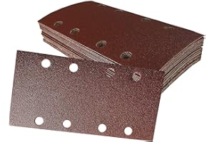 S&S-Shop Zestaw 40 arkuszy szlifierskich | 93 x 190 mm – 8 otworów | po 10 x K60/80/120/240 | arkusze szlifierskie na rzep | do szlifierek oscylacyjnych, papier ścierny, tarcze szlifierskie | paski szlifierskie