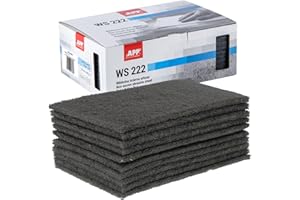 AUTO-PLAST PRODUKT APP WS 222 - Schleifvlies-Pads, 10er-Set, 150 x 230 mm, grau | Schleifvlies für Metall, Holz, Stahl & Edelstahl | Feinkörnige Schleifwolle, Körnung: 600-800