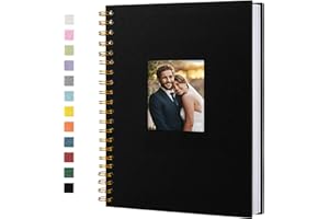 Hiwhy Album Fotografico con Copertina in Lino, Libro dei Ricordi con Pagine Bianche Kraft con Copertina Rigida 20,5 x 28 cm, per Viaggi, Libro Degli Ospiti, Matrimonio, Natale (40 fogli/80 pagine)