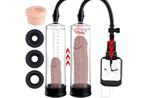 KinZon Bomba de pene, juguete sexual para hombres - Alargamiento de pene, extensor de pene masculino, aumento del tamaño del pene, placeres en pareja, con vagina de silicona (Sin manómetro)