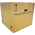 10 Extra Large Cardboard Packing Moving House Boxes 53cm x 53cm x 41cm with Carry Handles and Room List