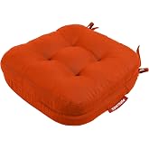 XPERMATE &Ccedil;ift Kat Sandalye Minderi Fermuarlı Yıkanabilir Kılıf Bağcıklı Su ve Yağ İtici 42x42x8 cm (KİREMİT)