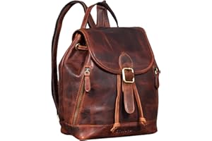 STILORD 'Allison' Mochila Mujer Casual de Cuero Pequeña Daypack Backpack Vintage Bandolera Bolso de Mano Mochila de Día para Trabajo Salir de Auténtica Piel