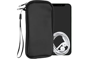 kwmobile Handytasche für Smartphones L - 6,5" - Kunstleder Handy Tasche Schwarz - 16,5 x 8,9 cm Innenmaße
