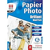 Micro Application - Papier Photo Brillant - Maxi Pack 50 Feuilles Papier Photo Brillant A4, 170 g/m², Séchage Rapide, Impress