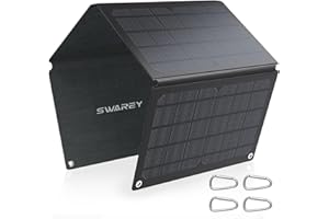 SWAREY Portable Solar Panel 30W ETFE Monocrystalline Foldable Solar Charger with USB-A, USB QC 3.0, Waterproof Solar Panel Kit for Smartphone Tablet Camera Powerbank and Camping Travel