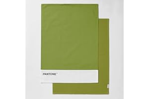osama home Pantone™ Set of 2 Tea Towels 50 x 70 cm 100% Cotton 220 g 1 Plain with Logo and 1 Honeycomb Design 2 Pieces Light Green