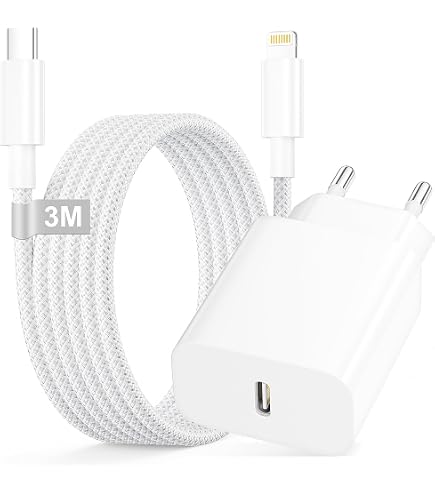 Chargeur Rapide 30W USB-C PD + Câble 3M - Compatible IPhone 16/15, IPad Pro/Air, Adaptateur Secteur Puissant
