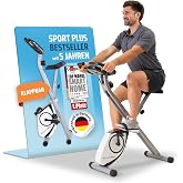 SportPlus Foldable Fitness Bike, Suitable for Home, Pulse and Performance Tracking with Smart Display, Grey