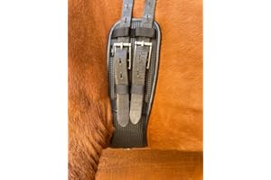 Preto New Synthetic Waffle Neoprene Dressage Girth Anatomical With Elasticated Ends Horse Equine Saddle Girths Anti-Chaff Anti-Gall Comfort Cushioning Performance Ergonomically Shaped Flexible