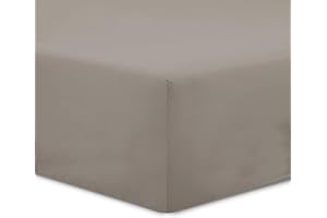 VISION - Prześcieradło z gumką 160 x 200 cm - Kolor: Szarobrązowy - 100% bawełna: 57 nitek - 4 elastyczne rogi