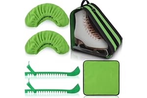 Liliful 4 Pcs Skate Guards Skate Blade Covers Towel Ice Inline Skate Bag Set Ice Skating Guards for Kids Youth Adult Figure Skating or Hockey