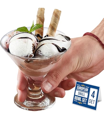 Glasmark KROSNO 1992 Lot De 6 Coupes À Glace En Verre Transparent Coupes À Dessert Élégantes 160 Ml