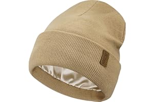 Bequemer Laden Mujer Invierno Termico Satén Forrado Gorro Tejer Slouchy Forro Seda Gorros de Esqui para Mujeres Hombres