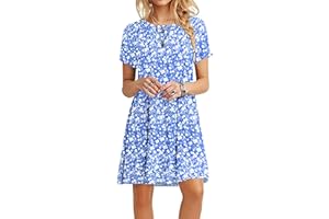 MOLERANI Summer Dresses for Women UK Casual T-Shirt Dress Short Sleeve Ladies Beach Dress