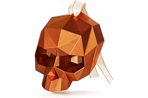 PAPAPANDA Decorazione teschio ornamento di halloween appeso geometrico Skull bronzo oro scuro 8 cm albero finestra deco (1)