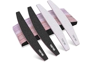 WEIYI Lima per unghie 100/180, 20 pezzi, per unghie in gel professionali, lavabili e riutilizzabili, per unghie in gel, lime di alta qualità per una cura precisa delle unghie