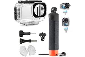 FitStill Podwodna wodoodporna obudowa 60 m z magnetycznym interfejsem szybkiego zwalniania kompatybilna z DJI Osmo Action 5 Pro Action 4 Action 3, monopod pływający uchwyt ręczny zestaw akcesoriów do