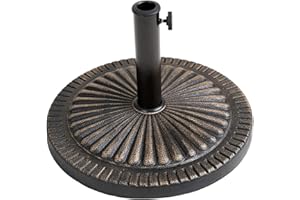 C-Hopetree 14 kg Heavy Duty Round Base Stand for Outdoor Patio Market Table Garden Parasol Umbrella, Bronze