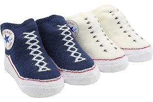 CONVERSE ALL STAR Converse Baby Bright Infant Booties (2 Pack) (BleachedAqua(LC0001-UW2)/Red, 6-12 Months)
