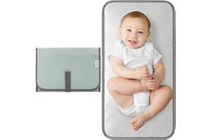 Comfy Cubs Baby Changing Mat Compact - Waterproof Nappy Change Mat with Soft Cushioning - Foldable, Travel-Friendly Design - Stylish Neutral Colours for Boys and Girls - Earth Green