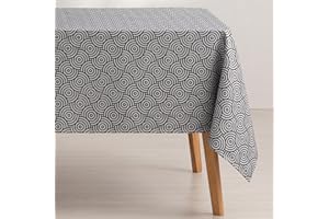 GAMUSI Mantel Antimanchas Mesa Rectangular Jacquard Impermeable 140x100 cm, Tacto Tela, Color Antracita - Ring