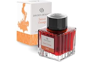 Dryden Designs Fountain Pen Ink Bottle Luxury Edition - Sunset Orange - Fountain Pen Bottled Ink Compact Designed Bottle - Smooth flow 50ml