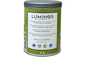 SOLRAC Luminos LUM1107- Greenery - Lasure Bio à l'Eau Protecteur pour Bois Extérieur - Vert 1 L