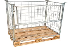 Abrollwerk 10er Set Gitteraufsatzrahmen 1200x800x1000 mm blau verzinkt für Euro-Paletten – klappbar mit 1000 mm Nutzhöhe – für Industrie & Garten & Brennholz