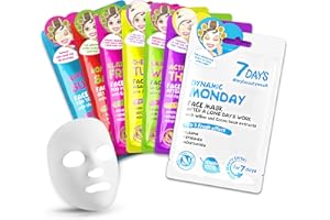 7DAYS Conjunto De Regalo De Cuidado Facial Con Mascarillas - Conjunto De Mascarillas En Hoja Hidratantes, Nutritivas, Refrescantes - Conjunto De Regalo De Belleza Con Mascarillas Faciales, 7 Pс