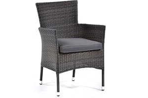 BrackenStyle Ascot Rattan Tub Chair With Dark Grey Cushion - Outdoor Patio Furniture Commercial Grade Rattan - Perfect For Bars, Cafes, Bistros, Patios and Gardens!
