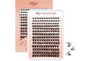 Higu clace Wimpern Einzeln, 168 Stücke Wimpern Cluster 3D flauschig D Curl Wimpern Extension 10mm 12mm 14mm 16mm Länge, dichte natürliche Wimpern für DIY zu Hause - 3D Voluminös mix 10-16mm
