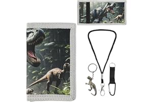 MHwan Brustbeutel Kinder, Dinosaurier Portmonee Kinder, 7 Unabhängigen Aufbewahrungsfächern, Dreifach Gefaltete Geldbörse, Einschulung und Geburtstagsgeschenk für Jungen