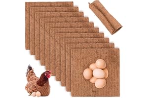 LAM-LORD Chicken Nesting Pads, 10 Pack Chicken Nest Pads Natural Coconut Fiber Chicken Nesting Box Liners Chicken Coop Bedding Mats Hen House Bottom Poultry Supplies for Hen Laying Eggs(size:11.81x11.81inch)