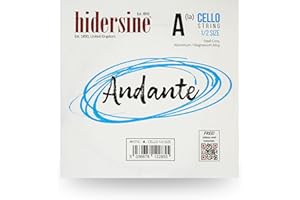 Hidersine Andante CELLO A String for 1/2 size. Steel Core, alloy string for longevity & ease of playing feel. Excellent tone & great value. For Cello Students with half sized cellos. SINGLE C String