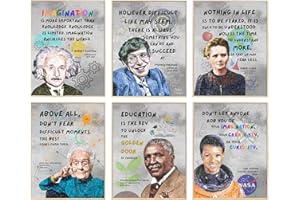 AUNMER Famous Scientists Motivational Wall Art Posters for Classroom Must Have Decor,Celebrity Inspirational Posters Prints for School Office Classroom Bulletin Board Decor