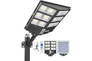 Ofuray Of-2000W Lampione Solare Led Esterno, 200000LM Faro Led Esterno con Pannello con Telecomando, IP67 Impermeabile Lampioni Solari Crepuscolare, 6500k Luci Solari per Giardino, Strada