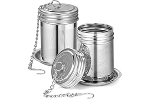 YOOSSO 2 sztuki zaparzaczy do herbaty sypkiej, filtr do herbaty, zaparzacz do herbaty, sitko z pokrywką i tacką na przyprawy, sitko do herbaty, do filiżanek, dzbanków do herbaty, szklanek (2 style)