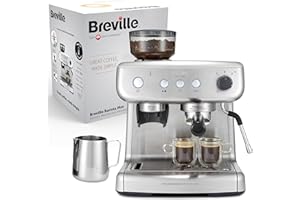 Breville Barista Max máquina de café expreso, totalmente automática con molinillo integrado y bomba italiana de 15 bares [VCF126X]