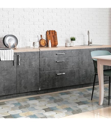 CREARREDA Keukenloper van vinyl, 240 x 50 cm, antislip, wasbaar, 100% Made in Italy, 83718