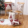 Weihnachtskissenbezüge 40x40 Cm – Set Mit 4 Motiven Im Bauernhaus-Stil, Aus Weichem Polyester