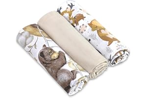 BABYSAFE Baby Safe Pack de 3 Mousselines Bébé 80x70 cm, Serviettes bébé 100% Coton Bio Certifié Oeko-TEX Mousselines Bébé Coton Idéal comme Bavoir, Langes Coton Bébé Bambou