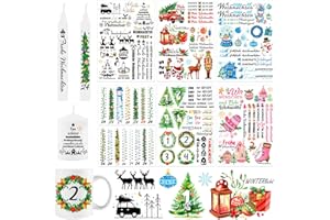 HOWAF 7 Sheets Candle Tattoos for Christmas, Advent Calendar Candle Foil, Sticker Stickers, Sayings for Gifting, for Candles/Ceramics
