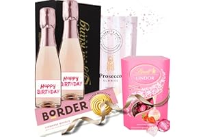 SPARKLING DIRECT Birthday Presents for Women, Pink Mini Prosecco Rose Wine Gift Set, Unique Birthday Presents for Her - Mum, Sister, Female Best Friend